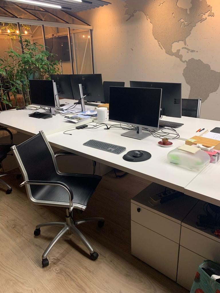 Goede kwaliteit bureau + ladeblok, Huis en Inrichting, Bureaus, Ophalen, 160 cm, Gebruikt, In hoogte verstelbaar