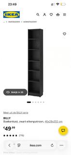BILLY Boekenkast, zwart eikenpatroon - NIEUW in doos - €35, Huis en Inrichting, Kasten | Boekenkasten, Ophalen, Met plank(en)