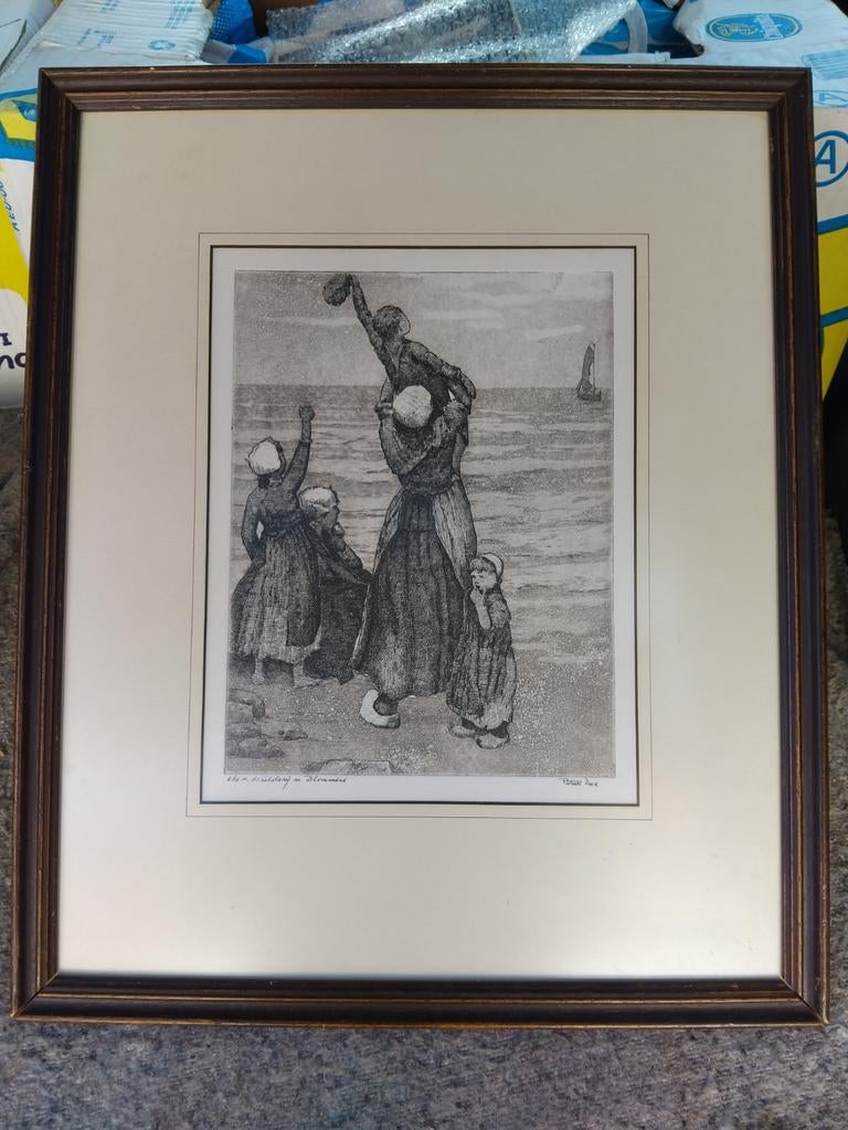 Peter Cox, ets nr schilderij v Blommers, Antiek en Kunst, Ophalen of Verzenden