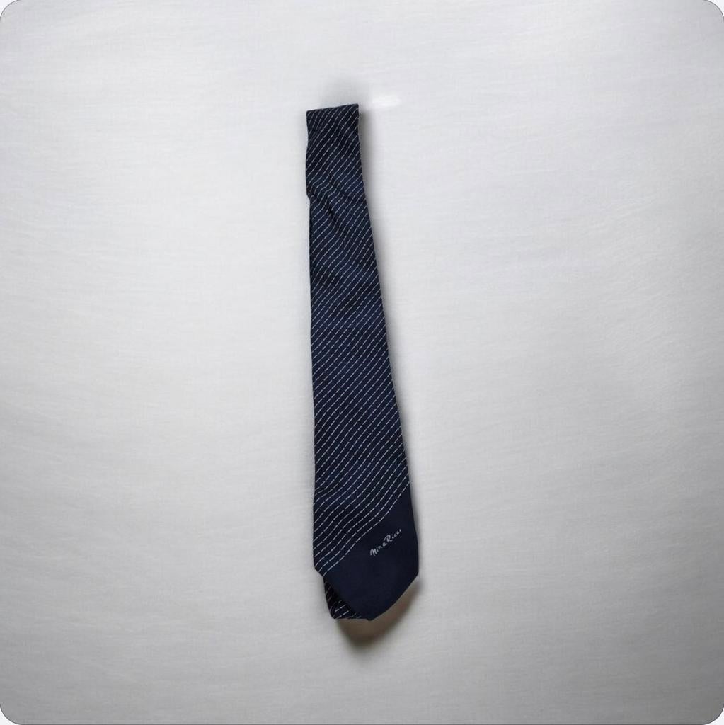 Nina Ricci stropdas - Donkerblauw met patroon, Kleding | Heren, Stropdassen, Blauw, Ophalen of Verzenden, Met patroon, Nina Ricci