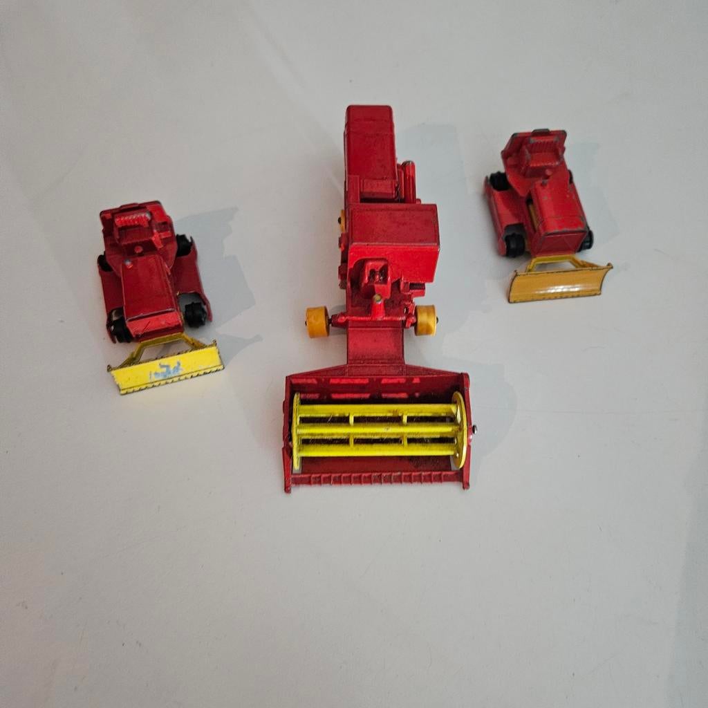 Vintage Matchbox Maaidorser en Bulldozers (3 stuks), Ophalen of Verzenden, Gebruikt