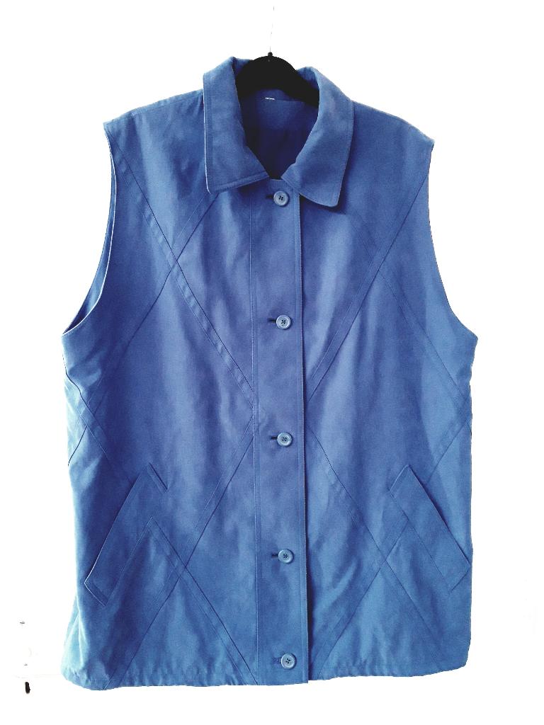 Jasje, blazer zonder mouwen maat 44 - vintage -, Blauw, Maat 42/44 (L), Ophalen of Verzenden, Jasje