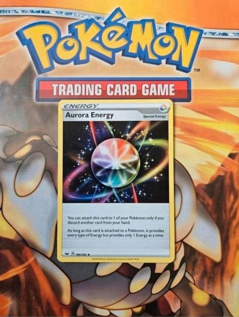 Aurora energy 186/202 Sword&Shield base set pokemon kaart nm, Ophalen of Verzenden, Zo goed als nieuw, Losse kaart