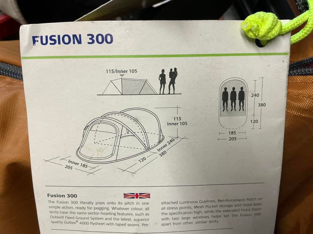 Opvouwbare tent voor 2 tot 4 personen ideaal voor festivals, Ophalen, Gebruikt, Tot en met 4