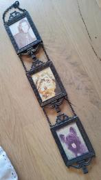 3 antieke portret fotolijstjes mooi bewerkte lijstjes hangen, Ophalen of Verzenden
