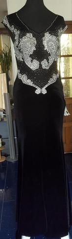 Elegante Zwarte Galajurk met Zilveren Versieringen, Kleding | Dames, Gelegenheidskleding, Maat 38/40 (M), Galajurk, Zwart, Nieuw