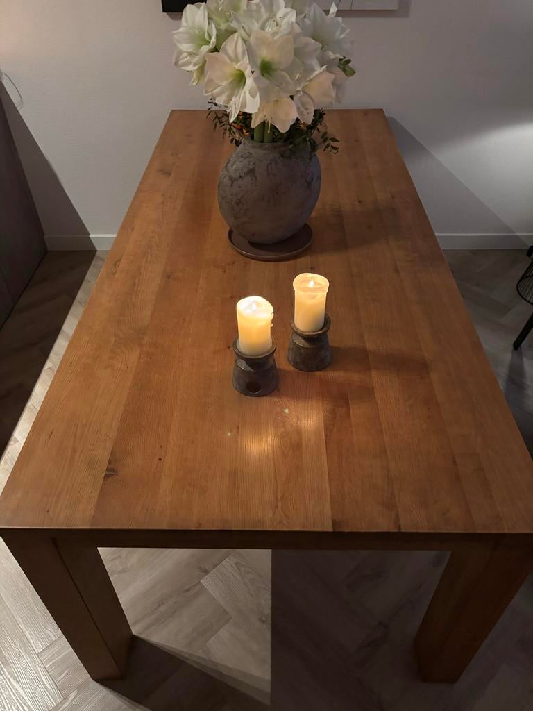 Robuuste eettafel 2.20 bij 1.00 meter, Huis en Inrichting, Tafels | Eettafels, Ophalen, Gebruikt, 100 tot 150 cm, 200 cm of meer