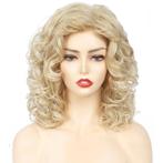 Blonde Krullende Dames Pruik Haarstuk Vrouwen Krullen Haar, Verzenden, Nieuw, Pruik of Haarverlenging