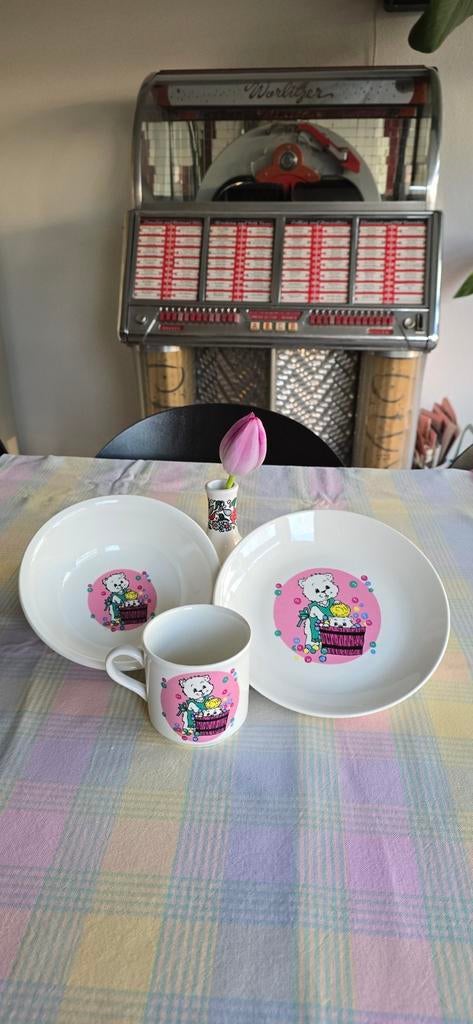 Vintage porseleinen kinderservies ~ 90's, Huis en Inrichting, Keuken | Servies, Ophalen of Verzenden, Porselein, Overige stijlen