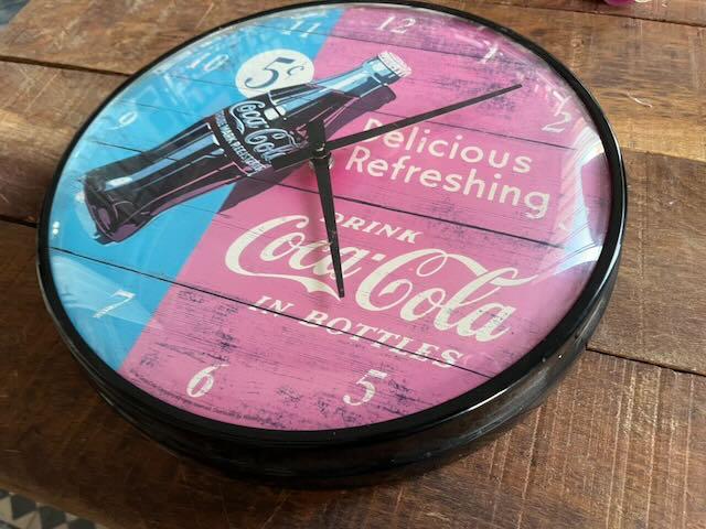 COCA COLA klok 31x7cm, Ophalen of Verzenden, Gebruikt, Gebruiksvoorwerp