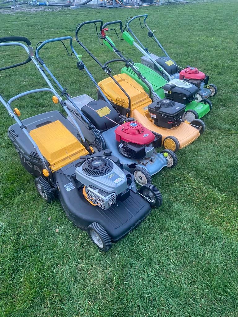 Partij grasmaaiers! - mulch, aandrijving, opvangbak, Tuin en Terras, Grasmaaiers, Ophalen, Cirkelmaaier, Versnellingen, Gebruikt