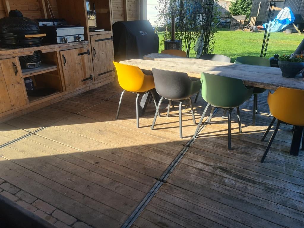 Steenschotten/terras delen/vlonder delen/ steenschot, Ophalen of Verzenden, Zo goed als nieuw, Hout