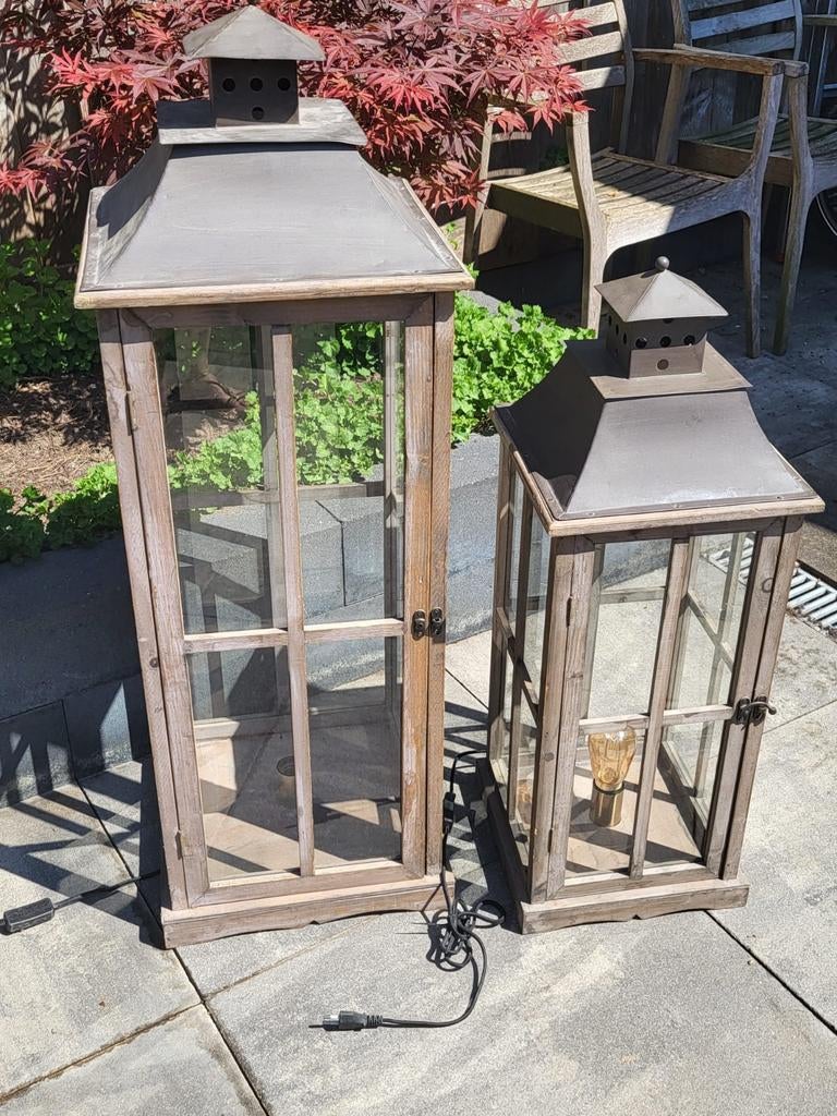 Grote windlichten met electra, Tuin en Terras, Buitenverlichting, Ophalen, Netvoeding, Minder dan 50 watt