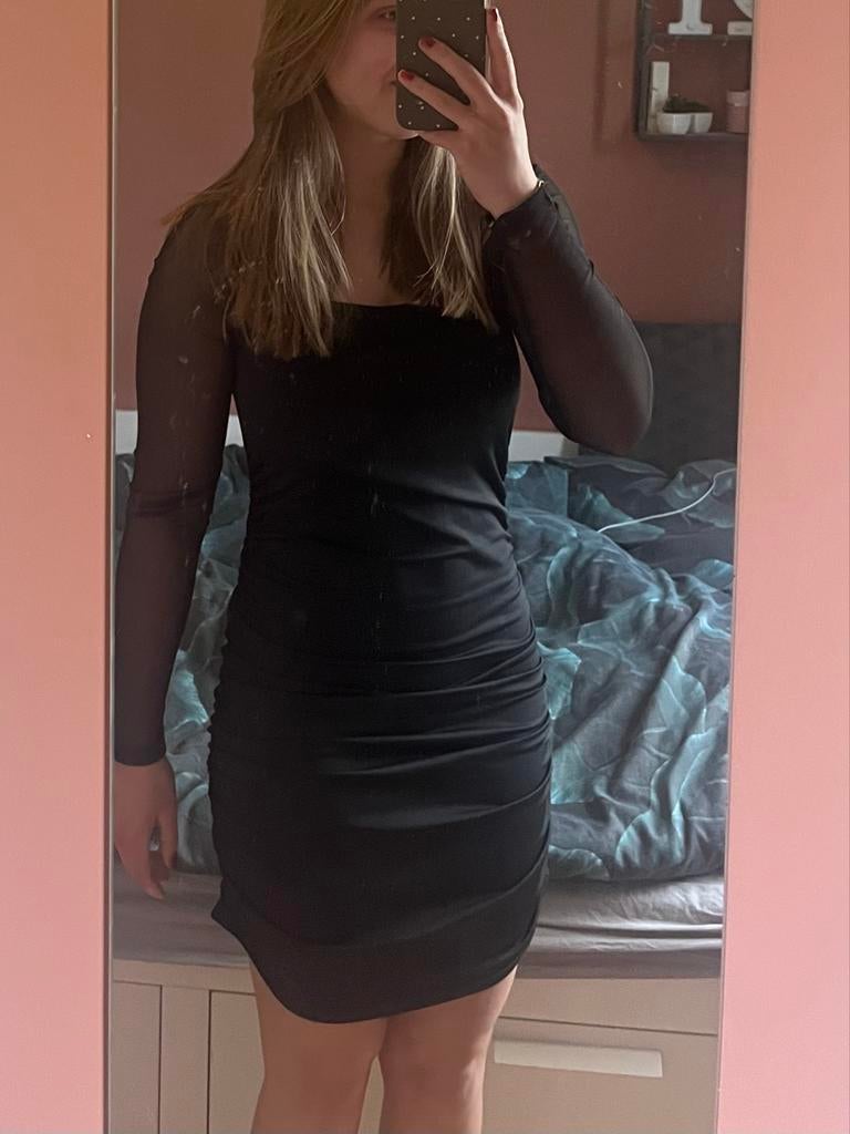 Zwart jurkje met lange mouwen, Zwart, Nieuw, Ophalen of Verzenden, Maat 36 (S)