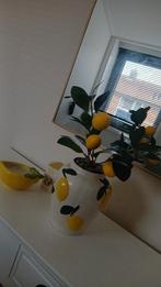 Citroen decoratie set: kunstplantje en kaars, Ophalen, Zo goed als nieuw