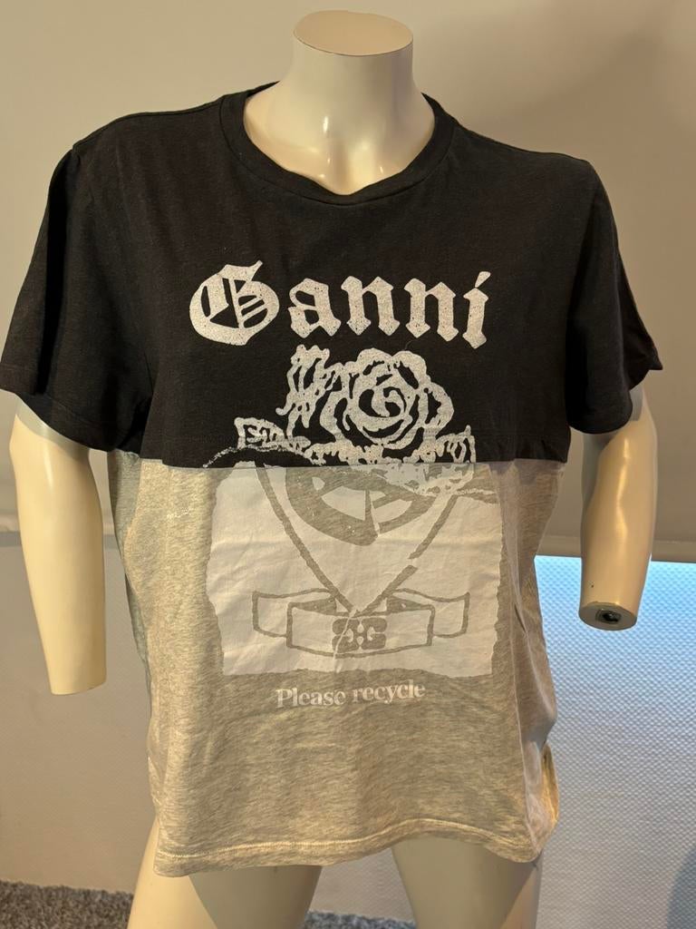 Ganni shirt net leuke print maat L, Kleding | Dames, T-shirts, Maat 38/40 (M), ., Ophalen of Verzenden, Zo goed als nieuw