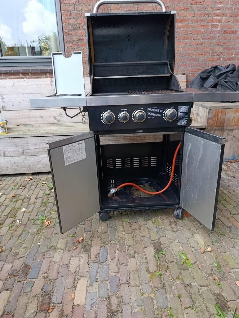 Bonfire gasbarbecue met 3 branders en zijbrander, Tuin en Terras, Gasbarbecues, Zo goed als nieuw, Ophalen