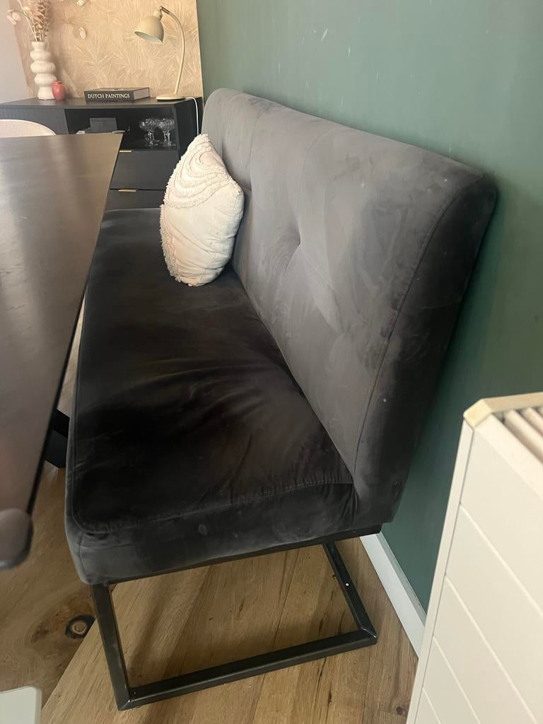 Antraciete eetkamerbank, Huis en Inrichting, Stoelen, Ophalen, Gebruikt, Overige kleuren, Eén