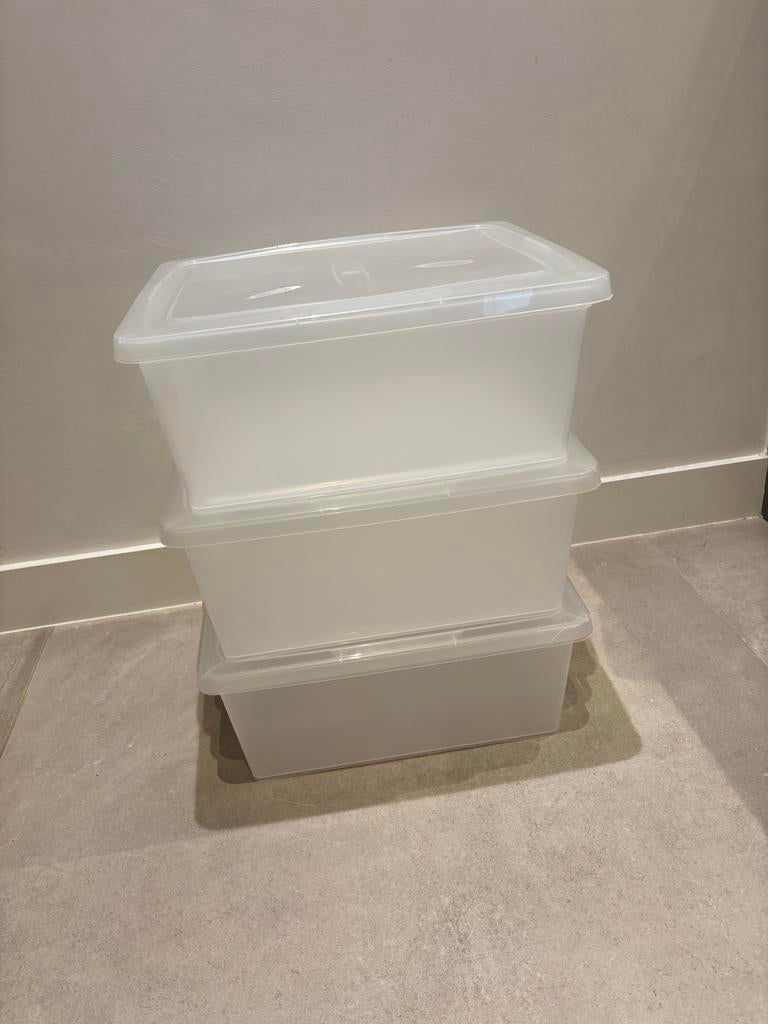 3x IRIS OHYAMA Opbergboxen 17L met deksel, Ophalen, Zo goed als nieuw, Kunststof, Minder dan 50 cm