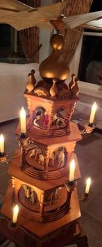 Antieke Marolin Kerst Piramide met Figuren, Bruin, Gebruikt, 50 tot 75 cm, Ophalen of Verzenden