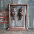 Landelijk houten frame ornament met 2x pegel pinakel Etage3, ., Ophalen of Verzenden, Zo goed als nieuw, .