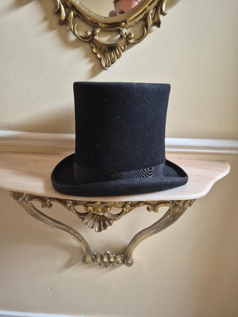 hoge hoed maat 59 steam punk, Ophalen of Verzenden, Zo goed als nieuw, 57 cm (M, 7⅛ inch) of minder, Hoed