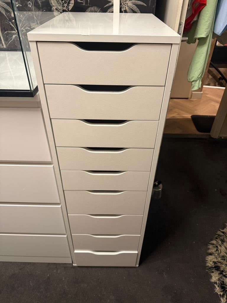 Ikea ladenblok Alex met 9 lades, Ophalen, Minder dan 50 cm, Gebruikt, 5 laden of meer