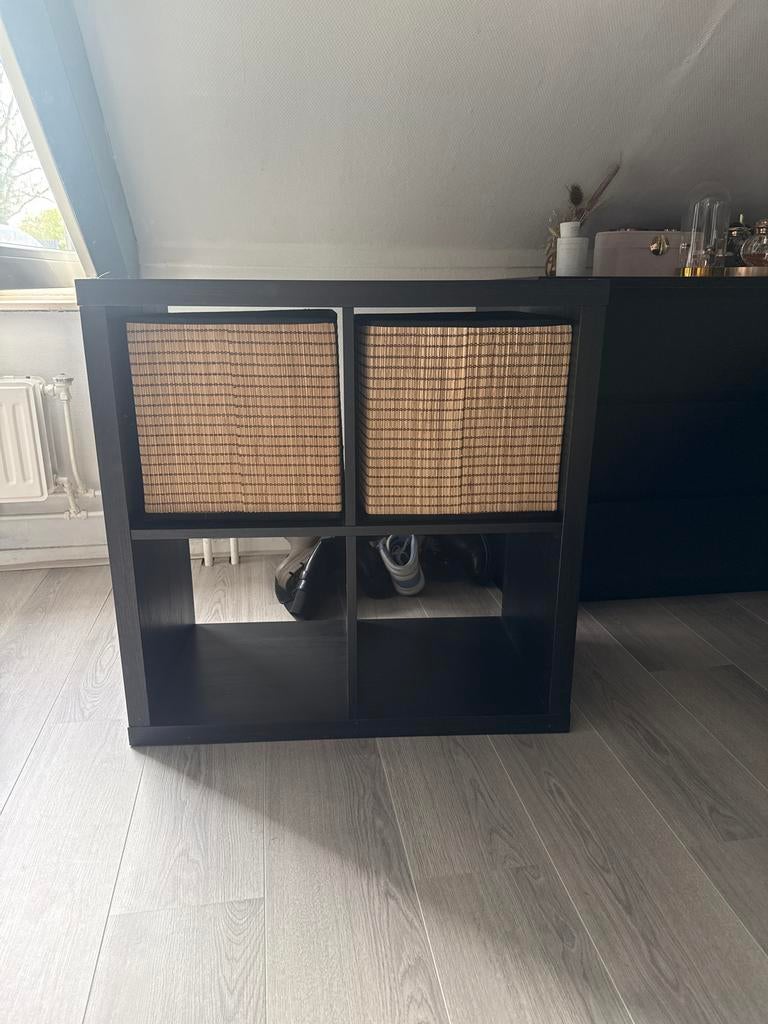 IKEA Kallax Kast Zwart met Manden, Ophalen, Gebruikt