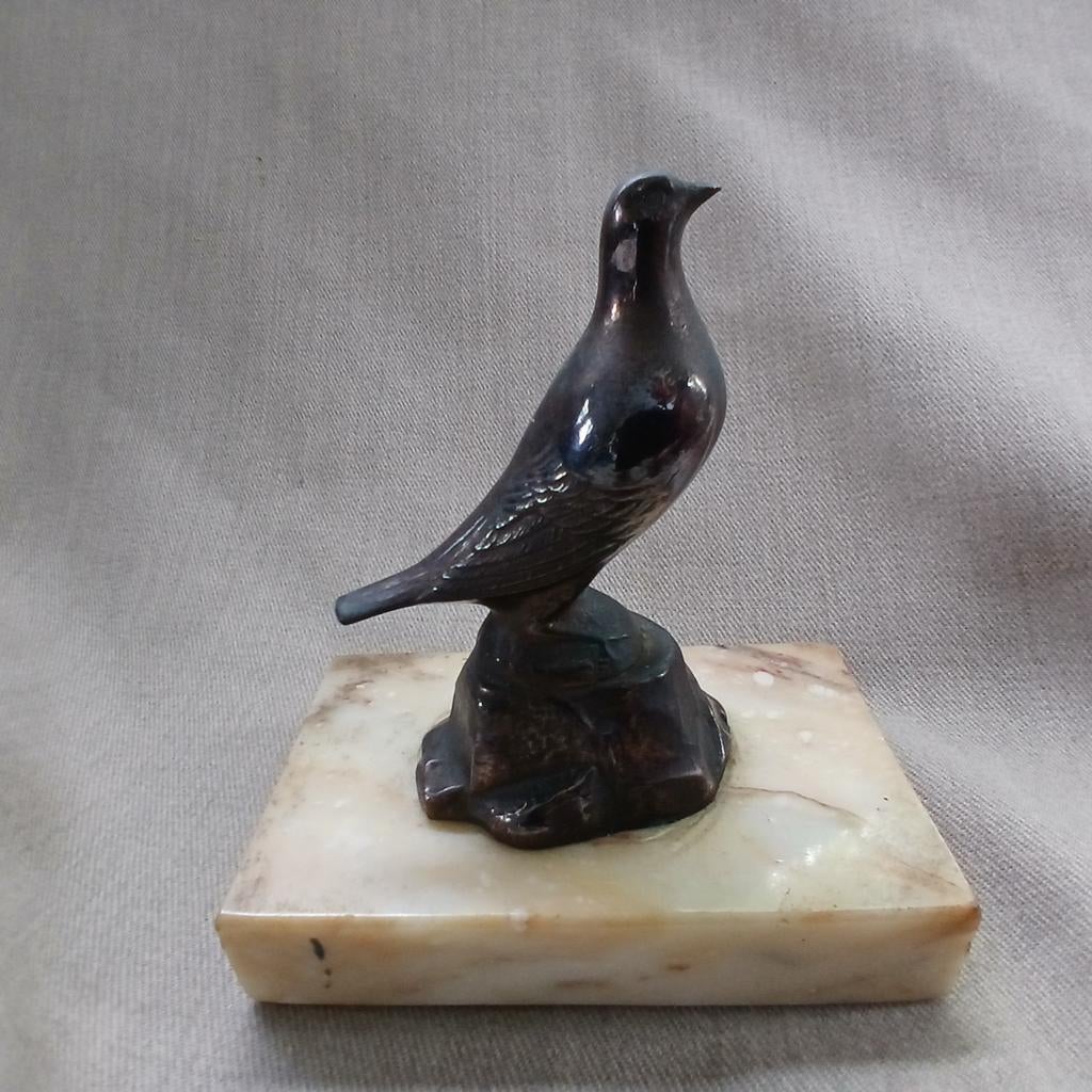 Art Deco beeld "Duif" op marmer, Ophalen of Verzenden