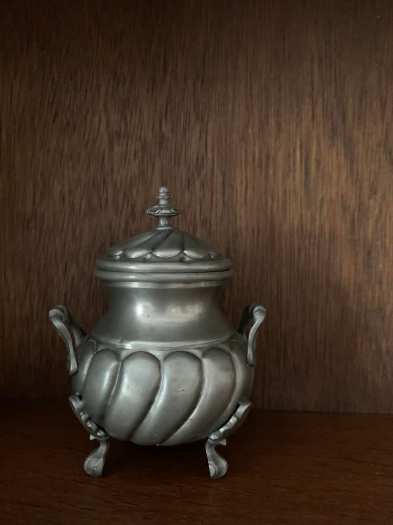 Antiek Tinnen Potje - Handgemaakt, Antiek en Kunst, Ophalen of Verzenden