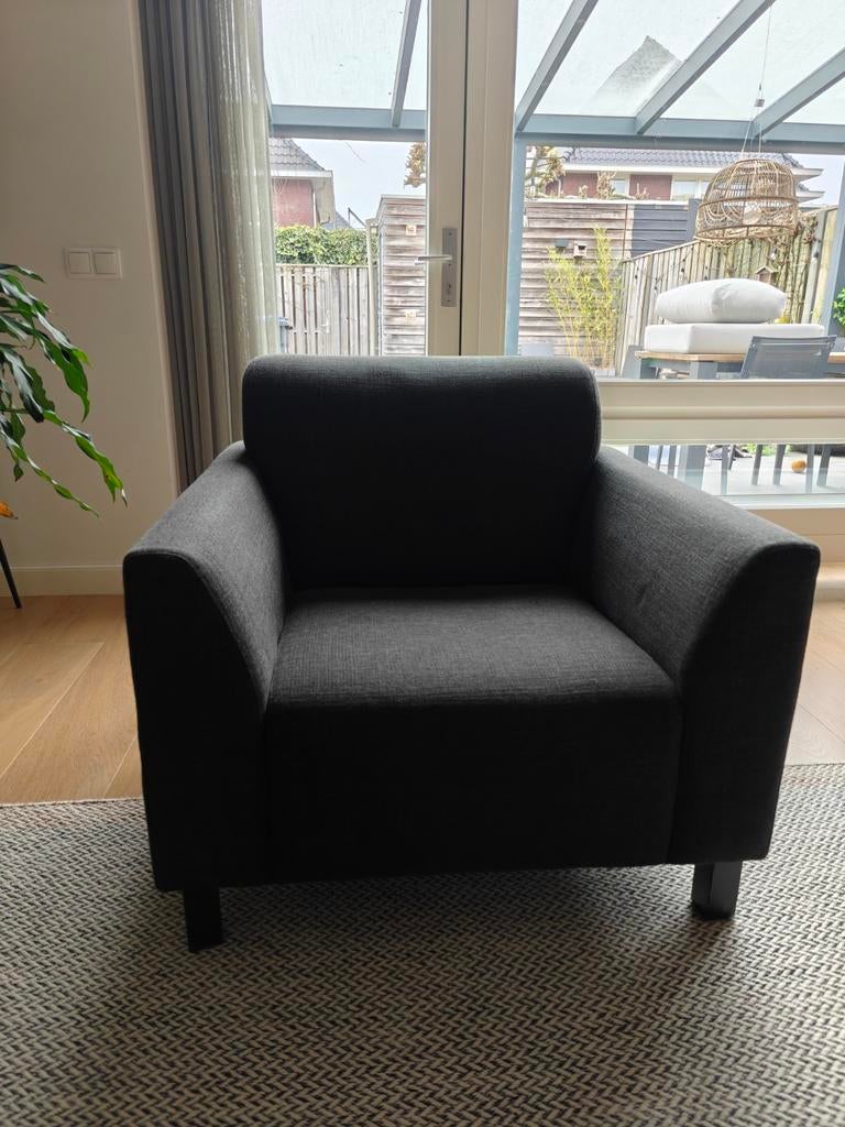 Donkergrijze/antraciet fauteuil, Ophalen