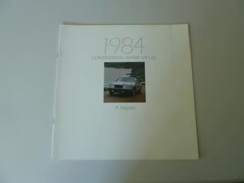 1984 Lincoln Continental Mark VII LSC Prestige Brochure USA, Ophalen of Verzenden, Gelezen, Overige merken