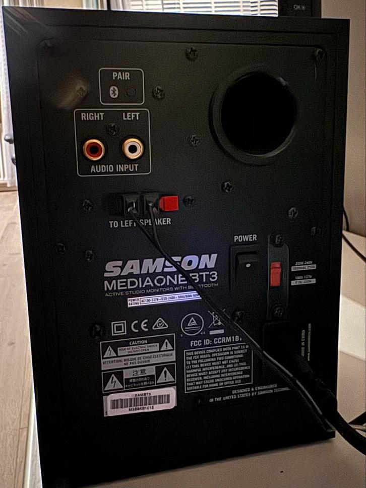 Samson MediaOne BT3 actieve studiomonitoren met Bluetooth, Audio, Tv en Foto, Luidsprekers, Zo goed als nieuw, Front, Rear of Stereo speakers