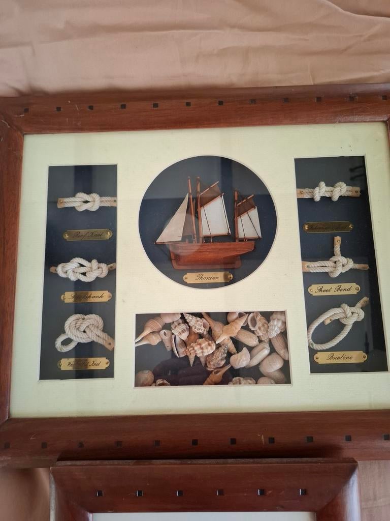 2 mooie touwknoop en schelp en  een met een  zeilboot, Ophalen