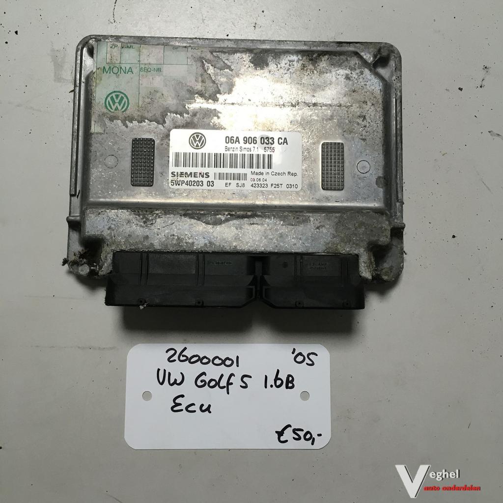 Vw Golf 5 1.6B 2005 5drs 2600001  ECU   06A 906 033 CA, Auto-onderdelen, Gebruikt, -, -, Ophalen of Verzenden