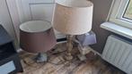 3 lampen bruin creme steen hout, Huis en Inrichting, Ophalen, Landelijk modern romantisch, 50 tot 75 cm, Zo goed als nieuw