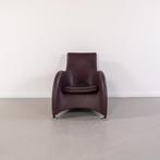 4x Montis Loge Fauteuil + Voetenbank Aubergine Leder, Niet ingevuld, Gebruikt, 100 tot 125 cm, Niet ingevuld