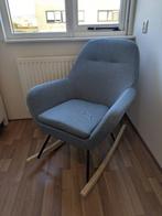 Lichtblauwe schommelstoel, Huis en Inrichting, Fauteuils, Ophalen, 75 tot 100 cm, Zo goed als nieuw, Stof