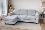 Nette lichtgrijze hoekbank met chaise longue, Ophalen, Zo goed als nieuw