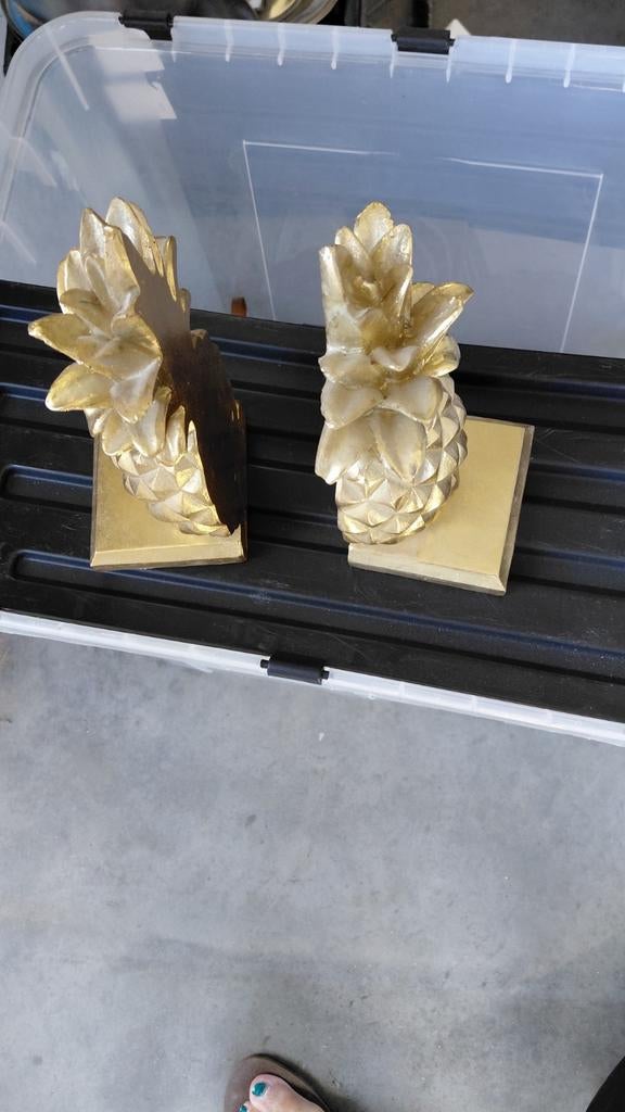 Gouden Ananas Boekensteunen - Set van 2, Huis en Inrichting, Woonaccessoires | Overige, Gebruikt, Overige materialen, Ophalen of Verzenden