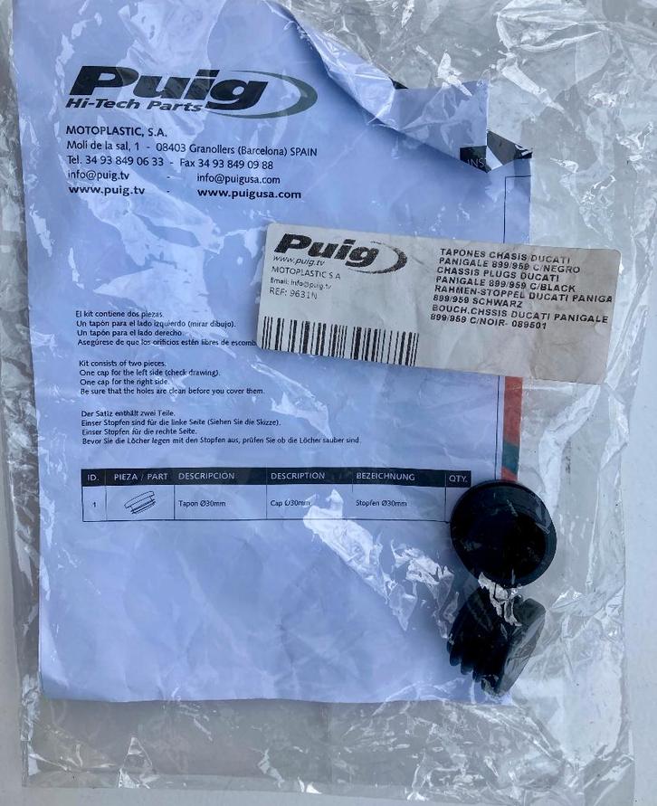 Puig Frame Plugs Ducati Panigale 899 959 Chassis Caps 9631N, Motoren, Onderdelen | Ducati, Nieuw, Ophalen of Verzenden