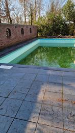 Antraciet grijze zwembad randtegels, Ophalen, Gebruikt, 10 m² of meer, Beton