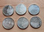 6 Zilveren Beatrix tientjes, partij 1, Postzegels en Munten, Munten | Nederland, Setje, Koningin Beatrix, Zilver, Ophalen of Verzenden