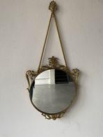 Spiegel messing jaren 60 70 vintage mid century, Ophalen, Rechthoekig, Minder dan 50 cm