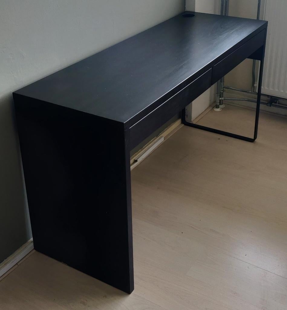 Ikea micke bureau (142 x 50 cm), Ophalen, Zwart, Gebruikt, Spaanplaat of MDF