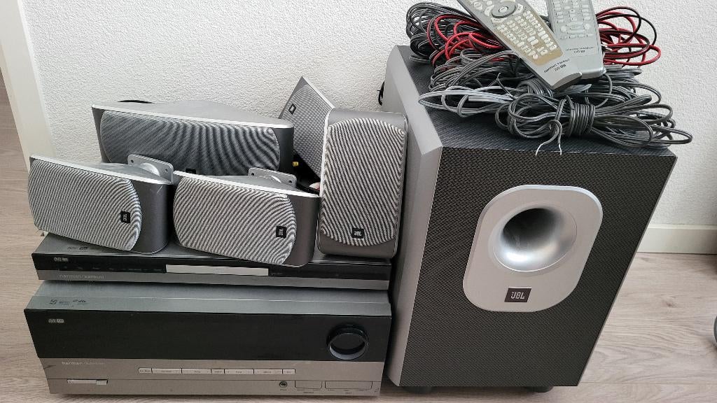 Harman Kardon AVR132 set met boxen en DVD27, Gebruikt, 5.1-systeem, Dvd-speler, Ophalen
