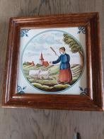 Makkumer tegeltje met eiken lijstje., Ophalen of Verzenden