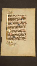 Manuscript blad uit Getijdenboek Nederlands Middeleeuws 1460, Antiek en Kunst, Antiek | Boeken en Bijbels, Verzenden
