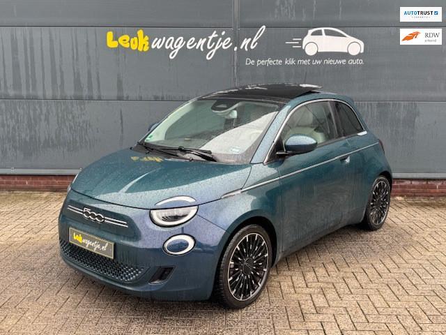 Fiat 500 La Prima 42 kWh *schuifdak *leer *carplay * 4season, Auto's, Fiat, Bedrijf, Te koop, ABS, Achteruitrijcamera, Adaptive Cruise Control