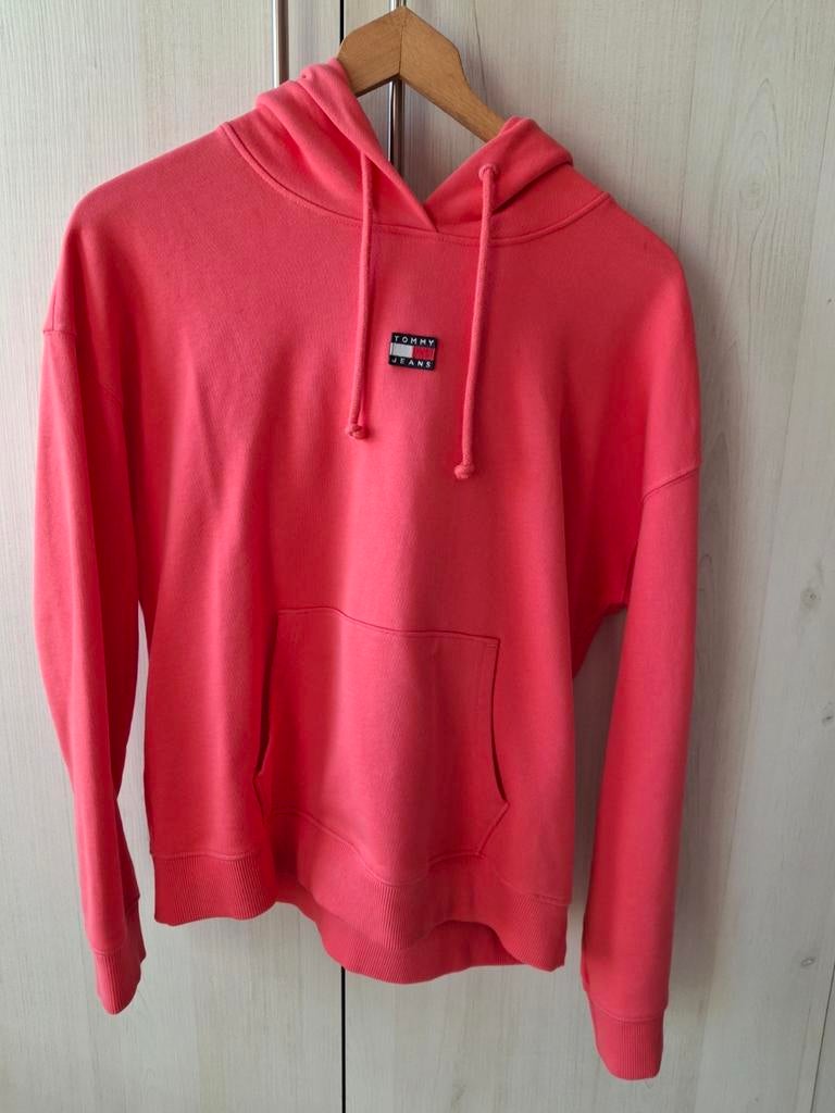 Tommy Jeans hoodie koraal roze, Ophalen of Verzenden, Zo goed als nieuw, Maat 38/40 (M), Roze